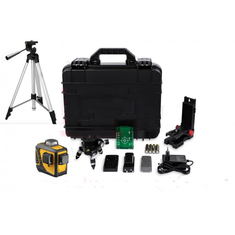 Delari 903CG Selbstnivellierender Kreuzlinienlaser Set im Koffer mit Stativ