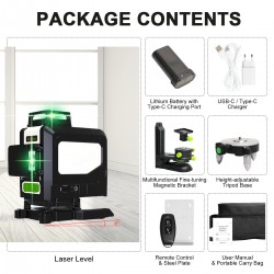 4D selbstnivellierender Baulaser 904DG mit Fernbedienung Wandhalterung