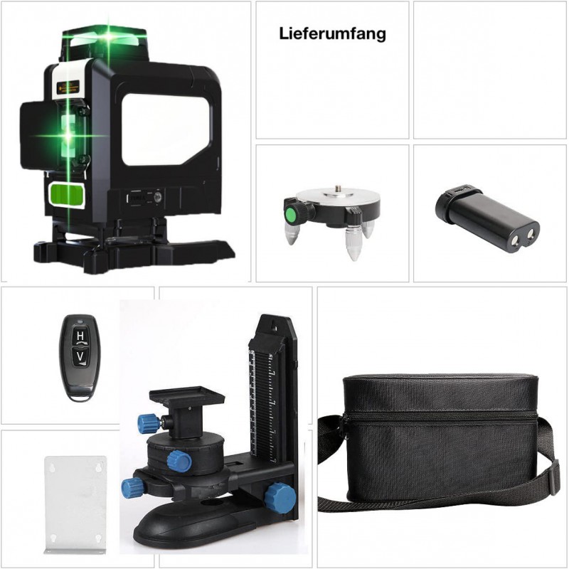 4D selbstnivellierender Baulaser 904DG mit Fernbedienung Wandhalterung